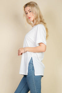 Thumbnail for Batwing Sleeve Side Slit Oversized Tee (CAPELLA)