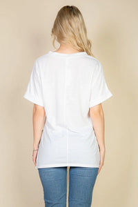 Thumbnail for Batwing Sleeve Side Slit Oversized Tee (CAPELLA)