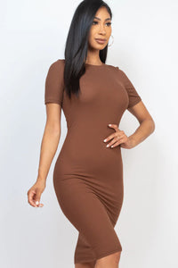 Thumbnail for Ribbed Bodycon Midi Dress (CAPELLA)