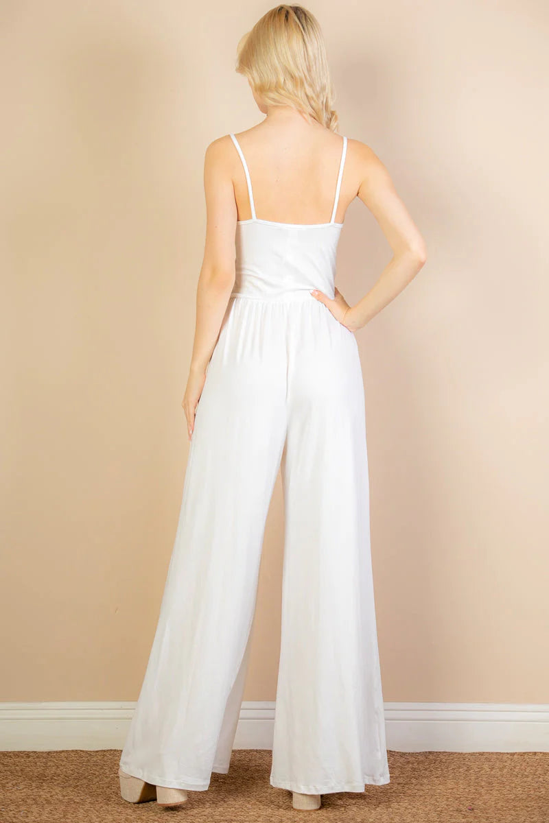 Button Front Wide Leg Jumpsuit (CAPELLA)