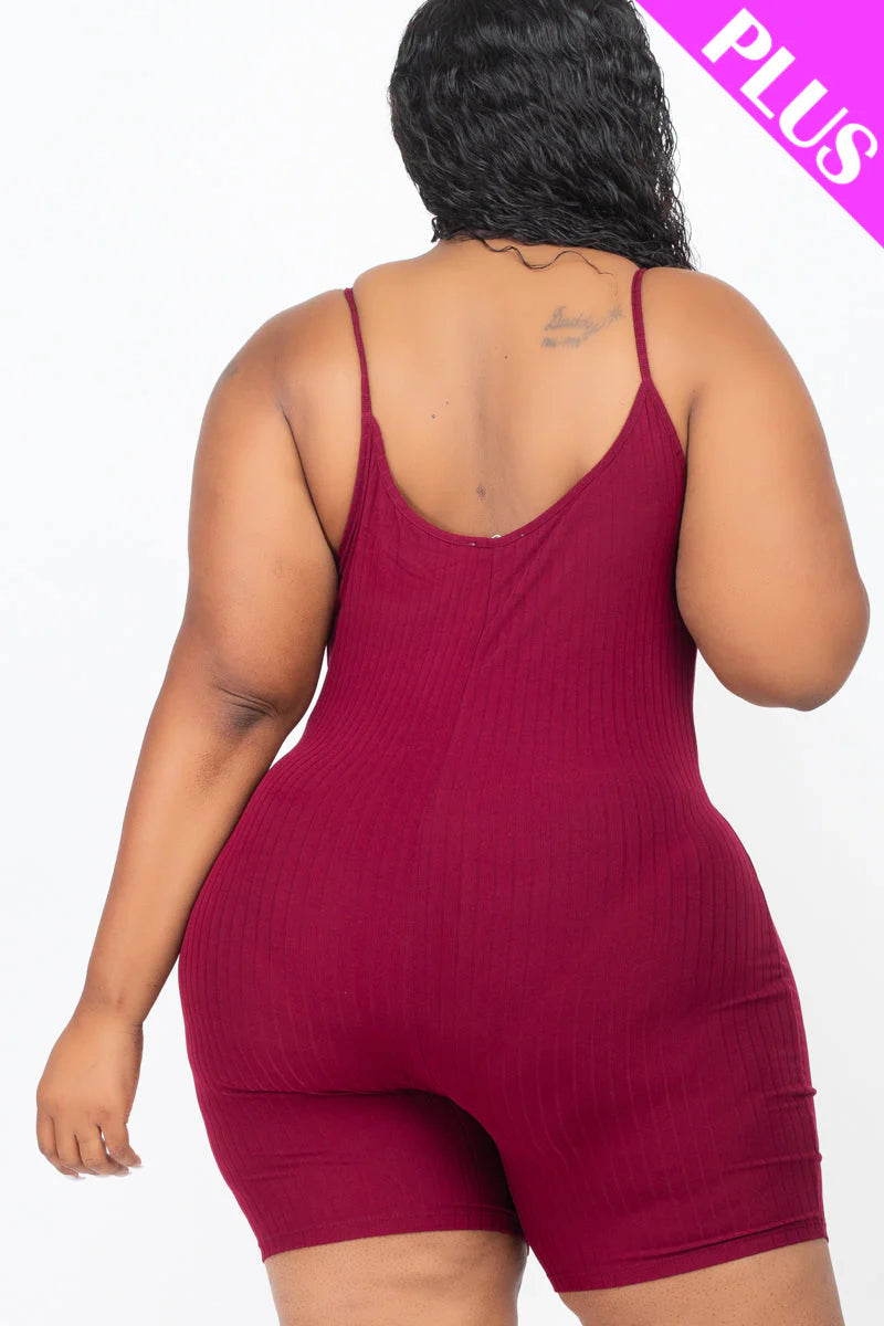 Plus Ribbed Bodycon Romper (CAPELLA)