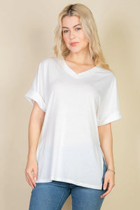 Thumbnail for Batwing Sleeve Side Slit Oversized Tee (CAPELLA)