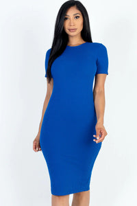 Thumbnail for Ribbed Bodycon Midi Dress (CAPELLA)