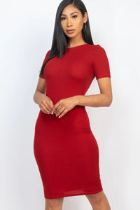 Thumbnail for Ribbed Bodycon Midi Dress (CAPELLA)