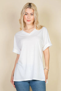 Thumbnail for Batwing Sleeve Side Slit Oversized Tee (CAPELLA)