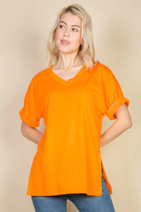 Thumbnail for Batwing Sleeve Side Slit Oversized Tee (CAPELLA)