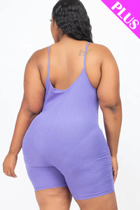 Thumbnail for Plus Ribbed Bodycon Romper (CAPELLA)