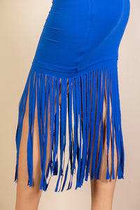 Thumbnail for Sleeveless Fringe Midi Dress (CAPELLA)