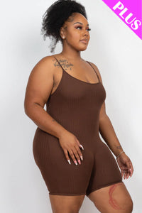 Thumbnail for Plus Ribbed Bodycon Romper (CAPELLA)