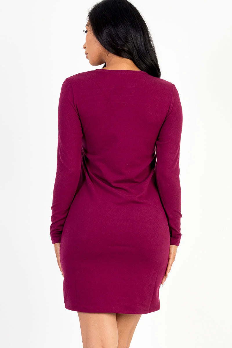 Ribbed Long Sleeve Midi Dress (CAPELLA)