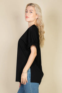 Thumbnail for Batwing Sleeve Side Slit Oversized Tee (CAPELLA)