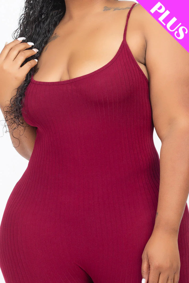 Plus Ribbed Bodycon Romper (CAPELLA)