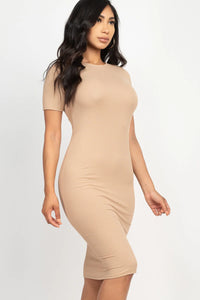 Thumbnail for Ribbed Bodycon Midi Dress (CAPELLA)