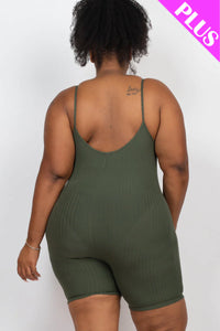 Thumbnail for Plus Ribbed Bodycon Romper (CAPELLA)