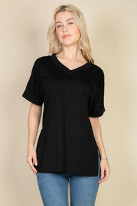 Thumbnail for Batwing Sleeve Side Slit Oversized Tee (CAPELLA)