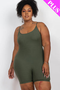 Thumbnail for Plus Ribbed Bodycon Romper (CAPELLA)