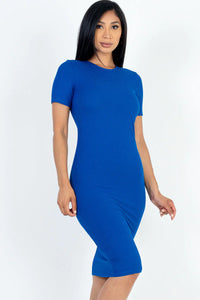 Thumbnail for Ribbed Bodycon Midi Dress (CAPELLA)