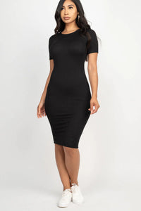 Thumbnail for Ribbed Bodycon Midi Dress (CAPELLA)