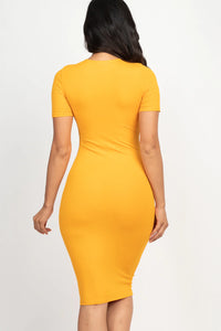 Thumbnail for Ribbed Bodycon Midi Dress (CAPELLA)