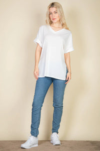 Thumbnail for Batwing Sleeve Side Slit Oversized Tee (CAPELLA)