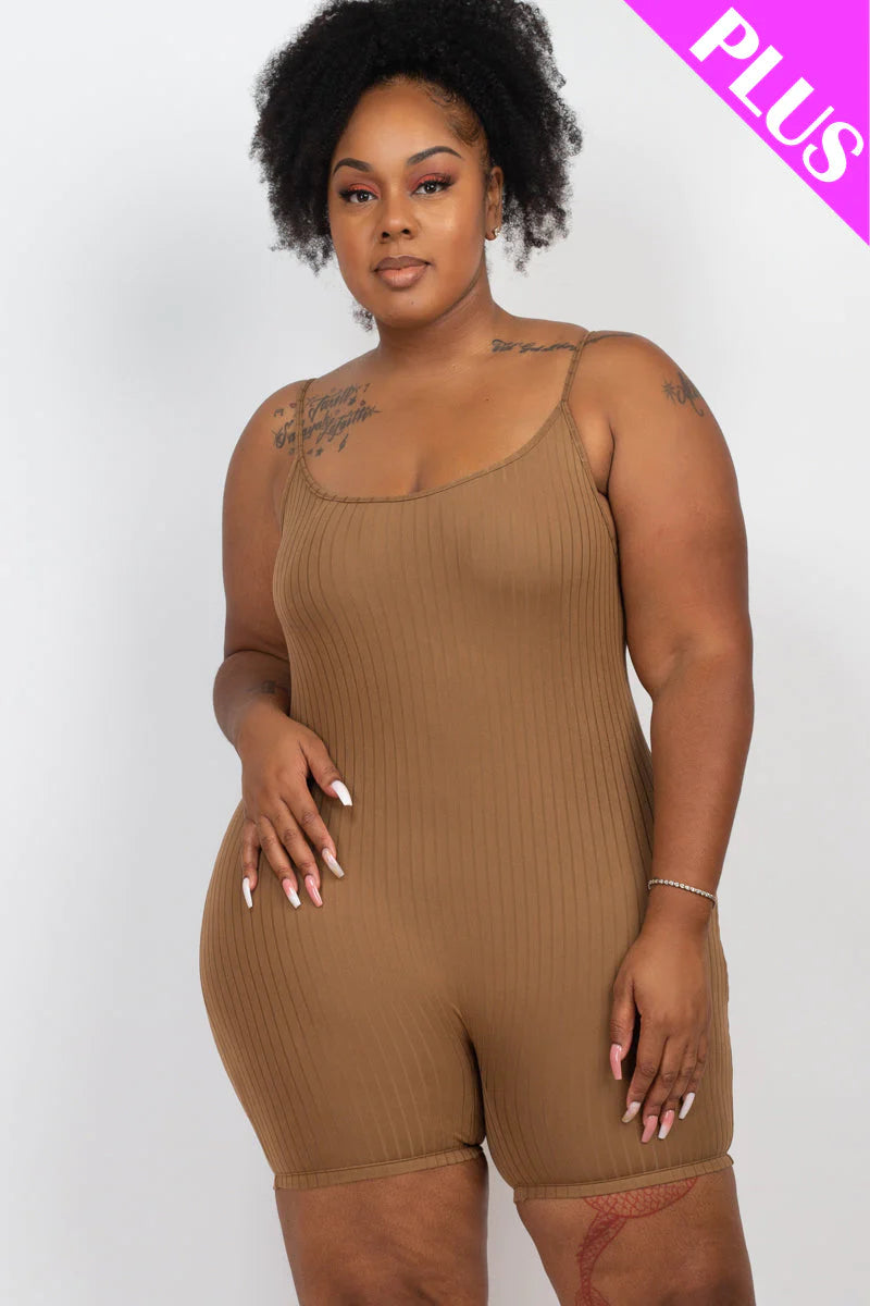 Plus Ribbed Bodycon Romper (CAPELLA)